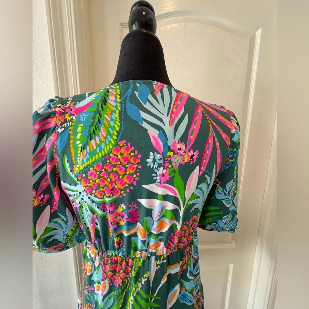 NWT Lilly Pulitzer Sz XS Chiara Tiered Dress Multi Sunshine Jungle - Picture 7 of 11